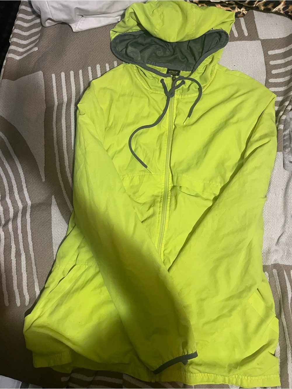 Women’s Neon Lime Hooded Utility Jacket